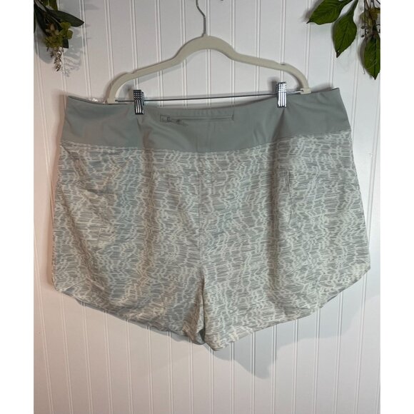 Athleta Printed Run With It 3.5" Shorts 3X Gray Pattern Lightweight Activewear - Picture 2 of 14